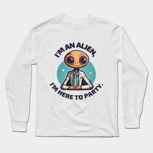 Hilarious Alien T-Shirt Design Long Sleeve T-Shirt